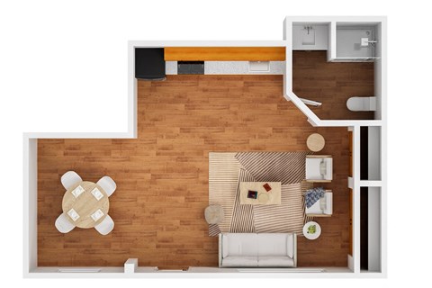 Sycamore Apartments in Walla Walla, Washington Studio Floor Plan